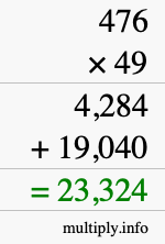 How to calculate 476 times 49 using long multiplication