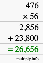 How to calculate 476 times 56 using long multiplication