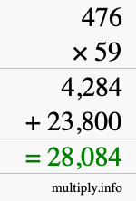 How to calculate 476 times 59 using long multiplication