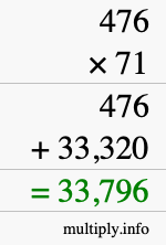 How to calculate 476 times 71 using long multiplication How to calculate 476 times 71 using long multiplication