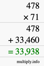 How to calculate 478 times 71 using long multiplication How to calculate 478 times 71 using long multiplication