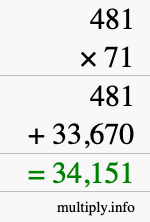 How to calculate 481 times 71 using long multiplication How to calculate 481 times 71 using long multiplication