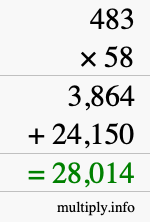 How to calculate 483 times 58 using long multiplication How to calculate 483 times 58 using long multiplication