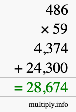 How to calculate 486 times 59 using long multiplication