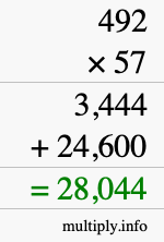 How to calculate 492 times 57 using long multiplication How to calculate 492 times 57 using long multiplication