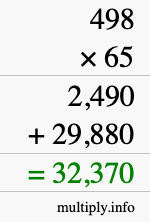 How to calculate 498 times 65 using long multiplication How to calculate 498 times 65 using long multiplication