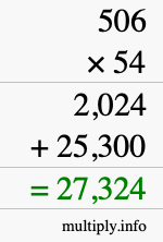 How to calculate 506 times 54 using long multiplication How to calculate 506 times 54 using long multiplication