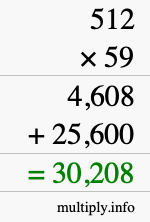 How to calculate 512 times 59 using long multiplication