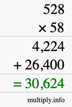 How to calculate 528 times 58 using long multiplication How to calculate 528 times 58 using long multiplication