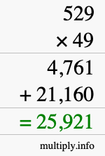 How to calculate 529 times 49 using long multiplication How to calculate 529 times 49 using long multiplication