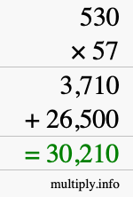 How to calculate 530 times 57 using long multiplication How to calculate 530 times 57 using long multiplication