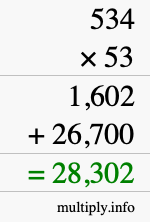 How to calculate 534 times 53 using long multiplication How to calculate 534 times 53 using long multiplication