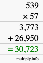 How to calculate 539 times 57 using long multiplication How to calculate 539 times 57 using long multiplication