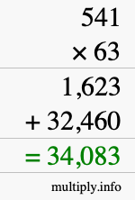 How to calculate 541 times 63 using long multiplication How to calculate 541 times 63 using long multiplication
