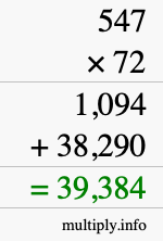 How to calculate 547 times 72 using long multiplication How to calculate 547 times 72 using long multiplication