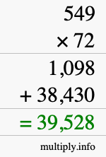 How to calculate 549 times 72 using long multiplication How to calculate 549 times 72 using long multiplication