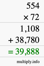 How to calculate 554 times 72 using long multiplication How to calculate 554 times 72 using long multiplication