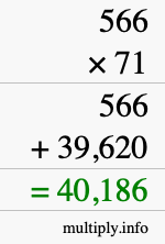 How to calculate 566 times 71 using long multiplication