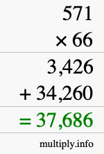 How to calculate 571 times 66 using long multiplication How to calculate 571 times 66 using long multiplication