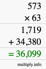 How to calculate 573 times 63 using long multiplication How to calculate 573 times 63 using long multiplication