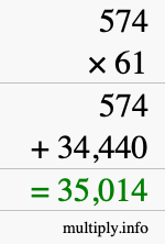 How to calculate 574 times 61 using long multiplication How to calculate 574 times 61 using long multiplication