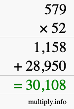 How to calculate 579 times 52 using long multiplication How to calculate 579 times 52 using long multiplication