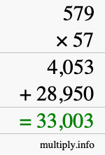 How to calculate 579 times 57 using long multiplication How to calculate 579 times 57 using long multiplication