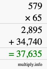 How to calculate 579 times 65 using long multiplication How to calculate 579 times 65 using long multiplication