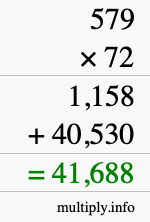 How to calculate 579 times 72 using long multiplication