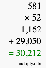 How to calculate 581 times 52 using long multiplication How to calculate 581 times 52 using long multiplication