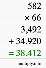 How to calculate 582 times 66 using long multiplication How to calculate 582 times 66 using long multiplication