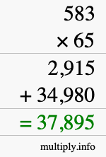 How to calculate 583 times 65 using long multiplication How to calculate 583 times 65 using long multiplication