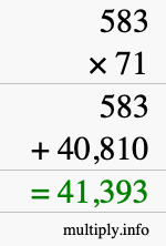 How to calculate 583 times 71 using long multiplication