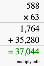 How to calculate 588 times 63 using long multiplication How to calculate 588 times 63 using long multiplication