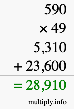 How to calculate 590 times 49 using long multiplication How to calculate 590 times 49 using long multiplication