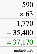 How to calculate 590 times 63 using long multiplication How to calculate 590 times 63 using long multiplication