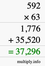 How to calculate 592 times 63 using long multiplication How to calculate 592 times 63 using long multiplication