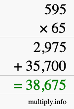 How to calculate 595 times 65 using long multiplication How to calculate 595 times 65 using long multiplication