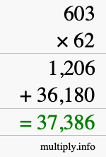 How to calculate 603 times 62 using long multiplication How to calculate 603 times 62 using long multiplication