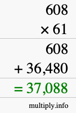How to calculate 608 times 61 using long multiplication How to calculate 608 times 61 using long multiplication