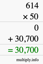 How to calculate 614 times 50 using long multiplication How to calculate 614 times 50 using long multiplication