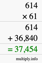 How to calculate 614 times 61 using long multiplication How to calculate 614 times 61 using long multiplication