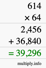 How to calculate 614 times 64 using long multiplication How to calculate 614 times 64 using long multiplication