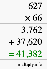 How to calculate 627 times 66 using long multiplication How to calculate 627 times 66 using long multiplication