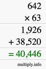 How to calculate 642 times 63 using long multiplication