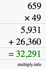 How to calculate 659 times 49 using long multiplication How to calculate 659 times 49 using long multiplication