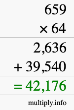 How to calculate 659 times 64 using long multiplication How to calculate 659 times 64 using long multiplication