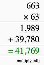 How to calculate 663 times 63 using long multiplication