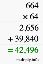 How to calculate 664 times 64 using long multiplication How to calculate 664 times 64 using long multiplication