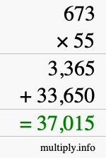 How to calculate 673 times 55 using long multiplication How to calculate 673 times 55 using long multiplication